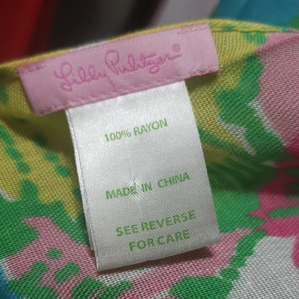 Lilly Pulitzer‎ Shorely Blue Big Flirt Floral Multicolor Infinity Scarf